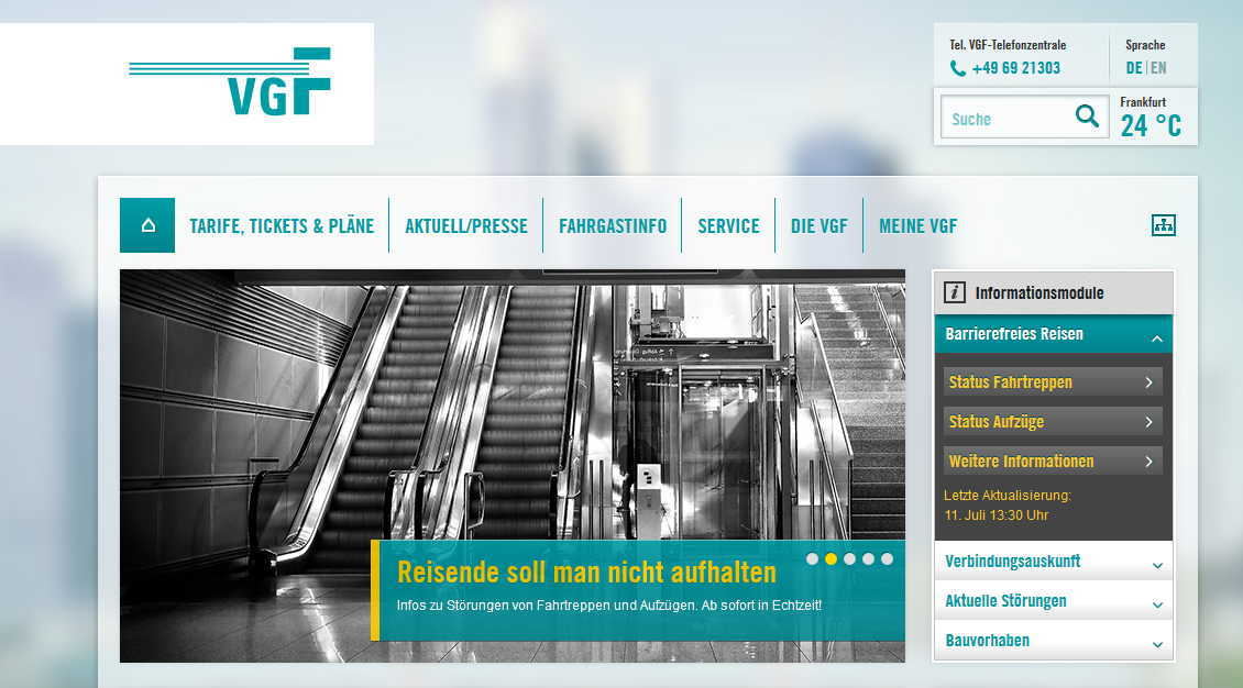 Screenshot VGF-Webseite